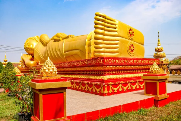 Buddha Vientiane Yatıyor Laos — Stok fotoğraf