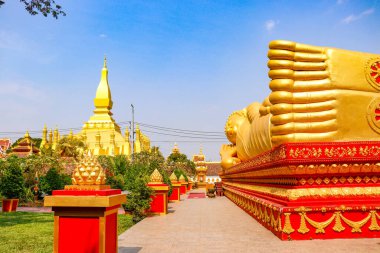 Buddha Vientiane 'de yatıyor, Laos