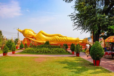 Buddha Vientiane 'de yatıyor, Laos