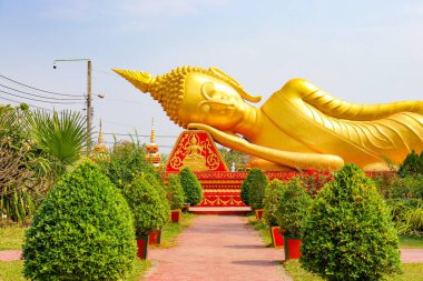 Buddha Vientiane 'de yatıyor, Laos