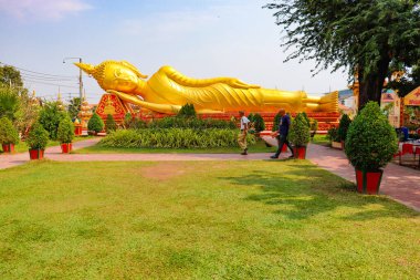 Buddha Vientiane 'de yatıyor, Laos