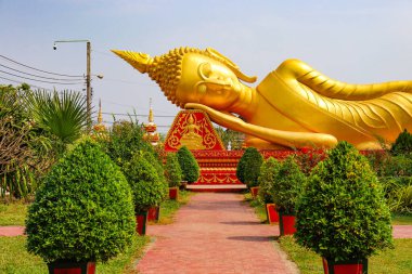 Buddha Vientiane 'de yatıyor, Laos