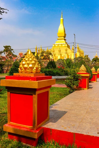 Gyllene Templet Vientiane Laos — Stockfoto