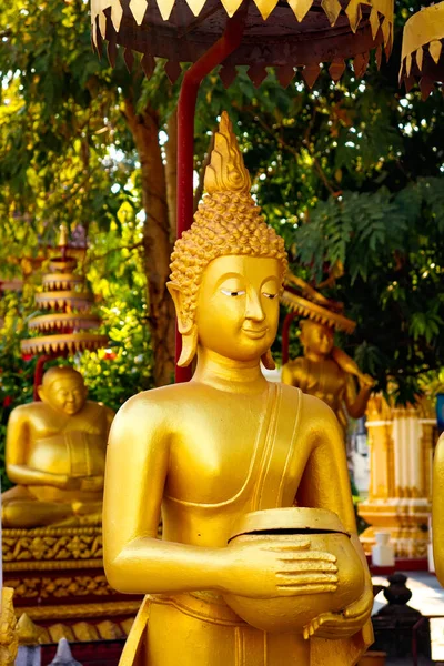 Złoty Budda Vientiane Świątynia Wat Saket Laos — Zdjęcie stockowe