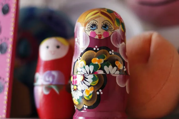 Matryoshka Játékok Közelről Lövés — Stock Fotó