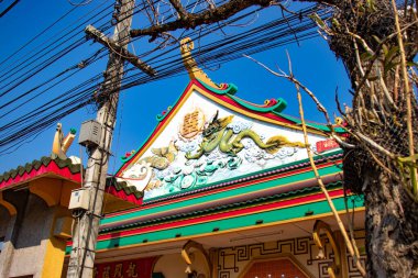 Chiang Rai, Tayland 'da Budist mimarisi ve dekorasyonu. 