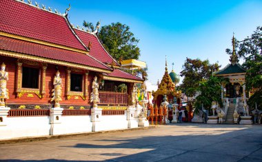 Chiang Rai, Tayland 'da Budist mimarisi ve dekorasyonu. 