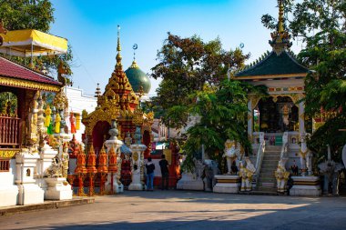Chiang Rai, Tayland 'da Budist mimarisi ve dekorasyonu. 