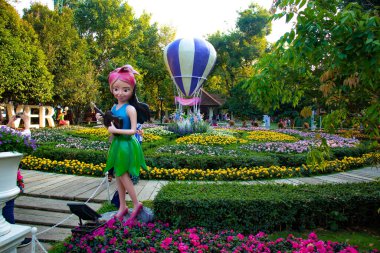 Chiang Rai, Tayland 'da çiçek festivali dekorasyonları