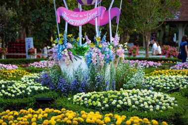 Chiang Rai, Tayland 'da çiçek festivali dekorasyonları
