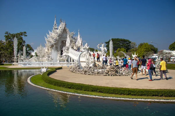 Til Thailand Chiang Rai Hvitt Tempel – stockfoto