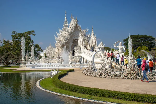 Til Thailand Chiang Rai Hvitt Tempel – stockfoto