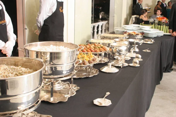 Catering Buffet Bruiloftsreceptie Eten Maaltijd Restaurant Diner Feestje Feest — Stockfoto