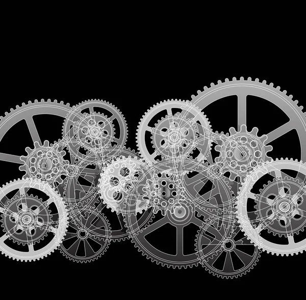 Grid Gears Black — Stock Vector