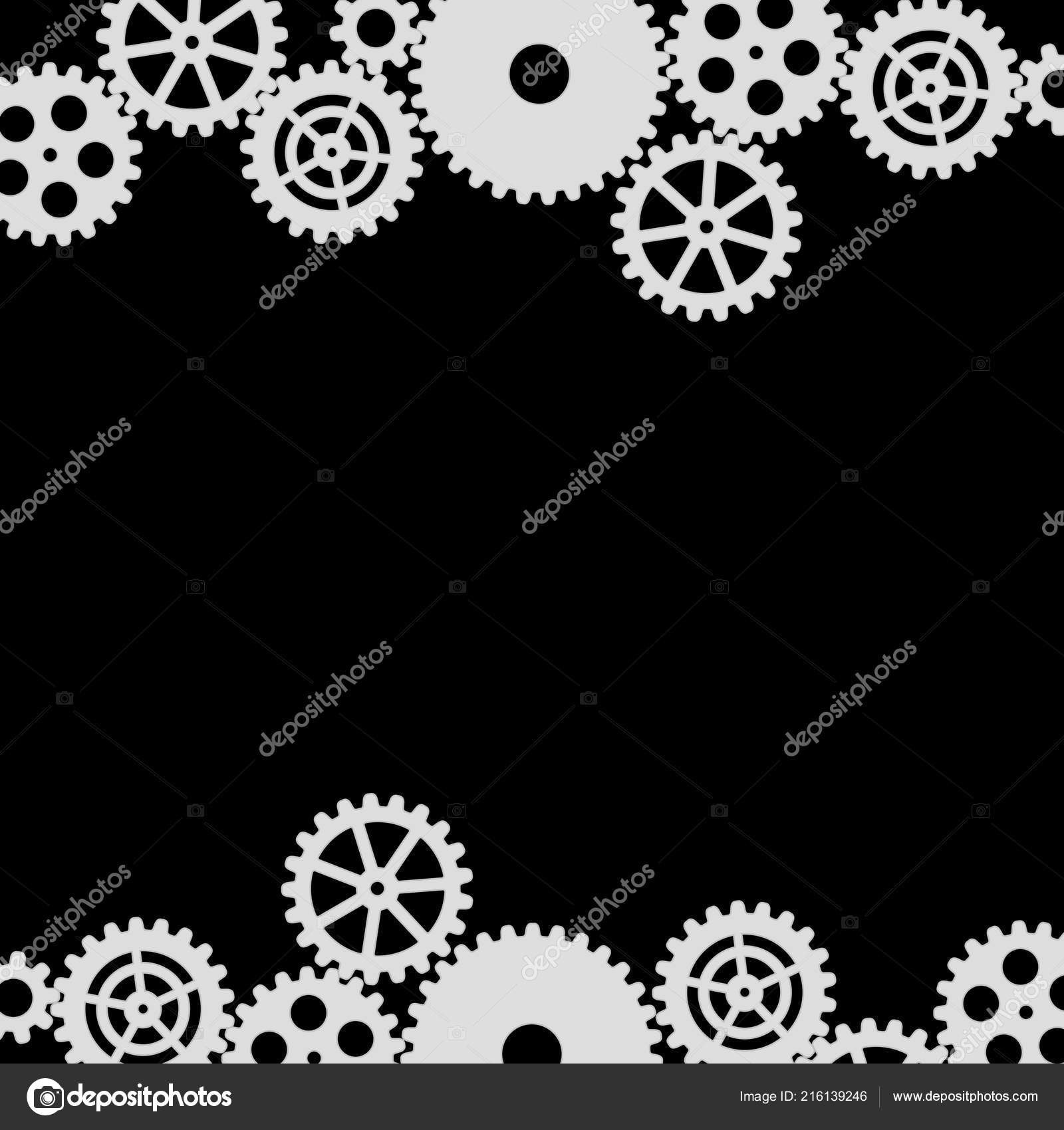 Gears Clipart Black And White