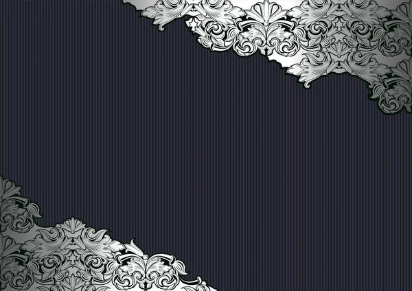 Royal Vintage Fondo Gótico Plata Negro Con Clásicos Ornamentos Barrocos — Archivo Imágenes Vectoriales