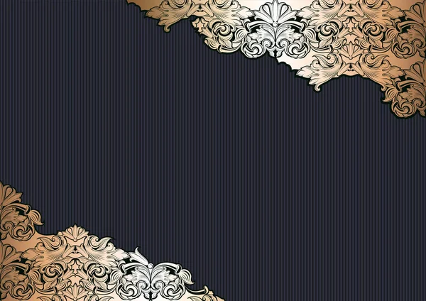 Real Vintage Fondo Gótico Oro Negro Con Clásicos Ornamentos Barrocos — Archivo Imágenes Vectoriales