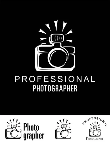 カメラのフラッシュ アイコン シンボル エンブレム 写真家 写真スタジオのため — ストックベクタ