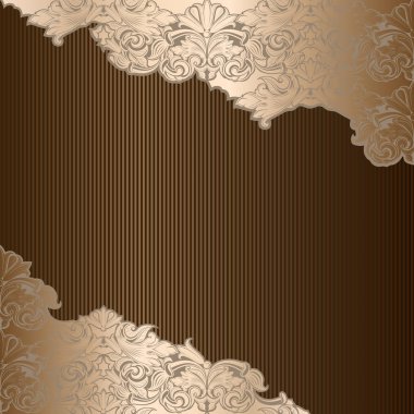 Vintage, Barok, Rokoko, Rönesans tarzında Kraliyet arka plan. Klasik bir çiçek süsleme ile. Altın, bej, çikolata, bronz, kahve tonları. kare biçimi