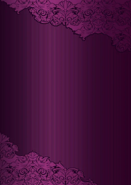 Violeta Marsala Fondo Vintage Púrpura Real Con Patrón Barroco Clásico — Vector de stock