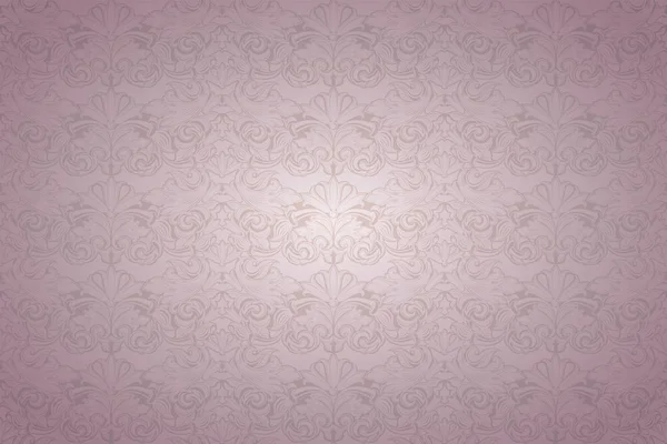 ピンク ビンテージ背景は 古典的なバロック様式パターン 暗いエッジ背景 カード 招待状 バナー を持つロココとロイヤル 水平方向のフォーマット — ストックベクタ