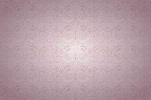 Fondo Vintage Rosa Real Con Patrón Barroco Clásico Rococó Con — Vector de stock