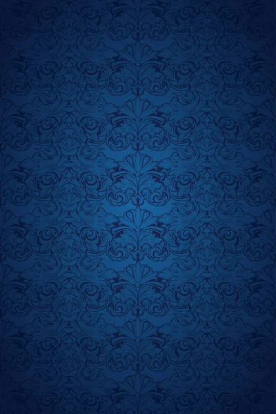 Fundo Vintage Azul Real Com Padrão Barroco Clássico Rococó Com — Vetor de Stock