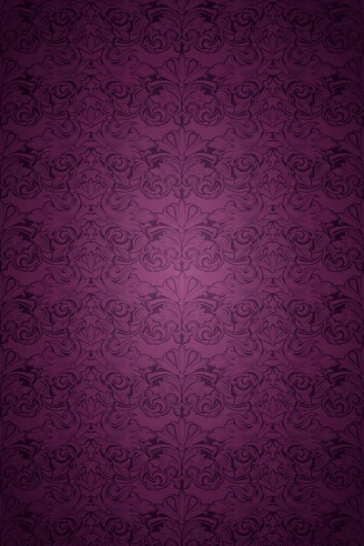 Фиолетовый Марсала Фиолетовый Винтажный Фон Королевский Классическим Барочным Узором Рококо — стоковый вектор