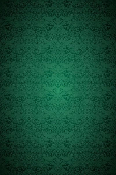 Green Vintage Background Royal Classic Baroque Pattern Rococo Darkened Edges — стоковый вектор