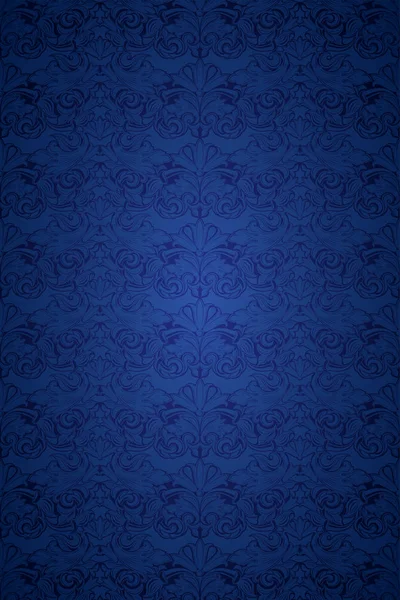 Fondo Vintage Azul Real Con Patrón Barroco Clásico Rococó Con — Vector de stock