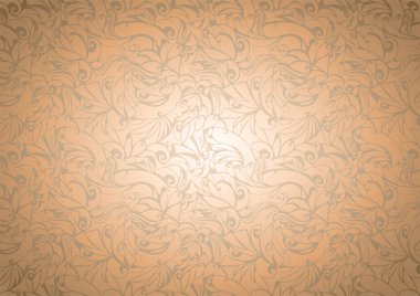 Çiçek öğeleri ve kenarlarına Gotik tarzı koyulaşma Vintage altın arka plan. Kraliyet doku, Eps 10 vektör