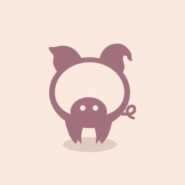 Domuz, simge, simge, logo. Basitleştirilmiş şematik Gösterim önünde