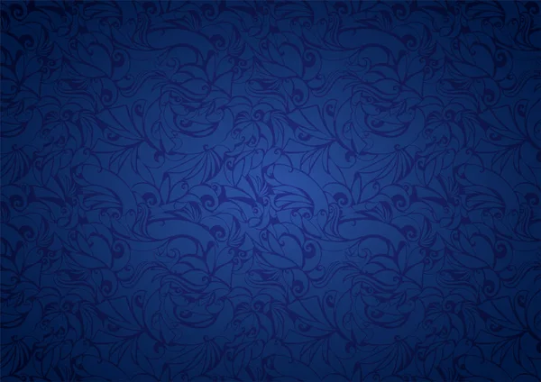 Vintage ultramarine ile mavi arka plan çiçek öğeleri ve kenarlarına Gotik tarzı karartma. Kraliyet doku, Eps 10 vektör