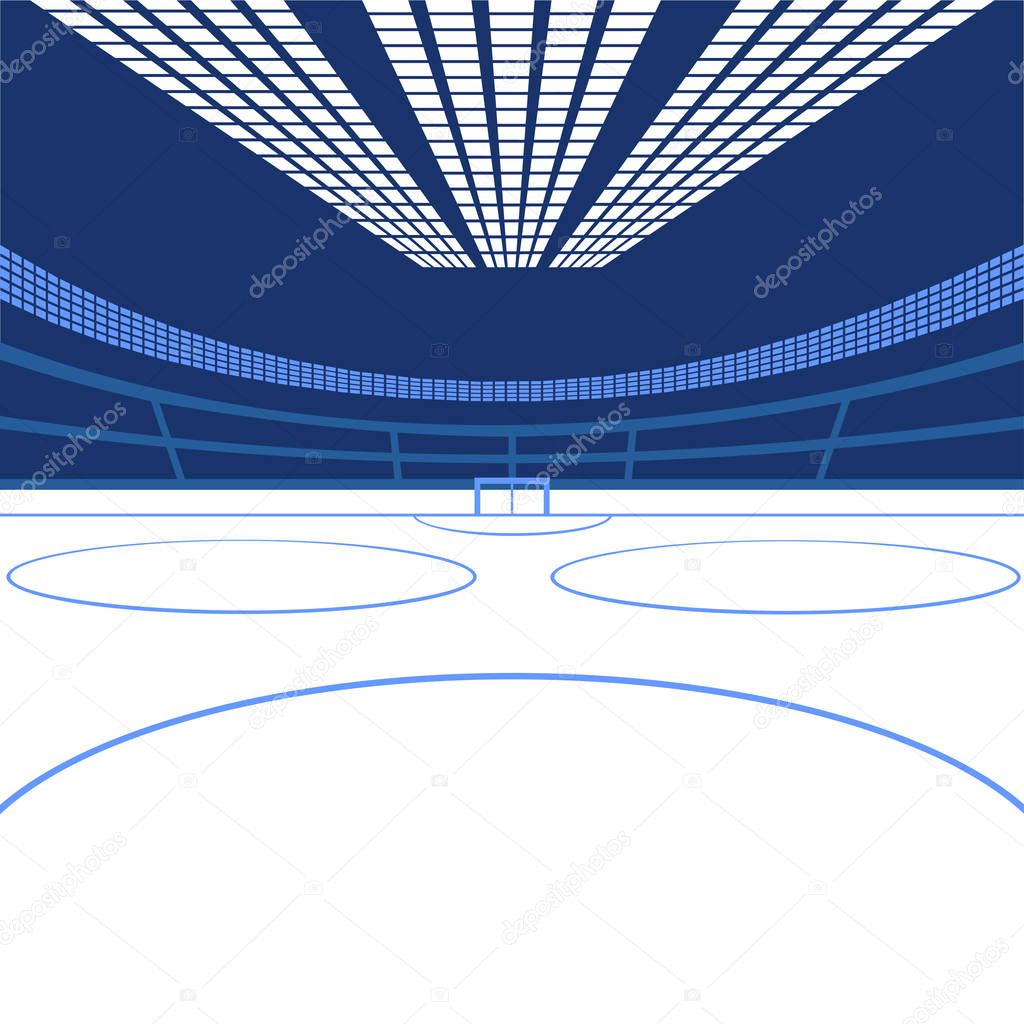 hockey arena. Color image in blue colors. vector eps 10