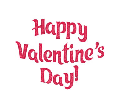 Mutlu sevgililer günü tipografi poster beyaz arka plan üzerinde izole el yazısı hat metinle. Vektör eps 10