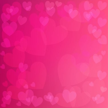 Sevgililer günü kartı, pembe ve kırmızı arka plan ile kalpleri vektör Illustration. EPS 10 vektör