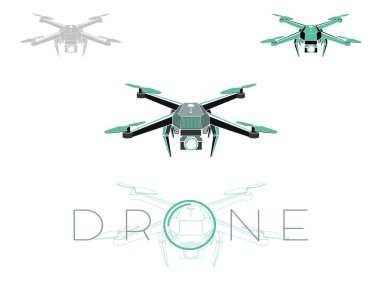 quadrocopter logo tasarımı robot, eps 10 vektör