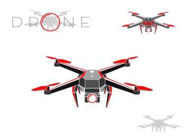 quadrocopter logo tasarımı robot, eps 10 vektör