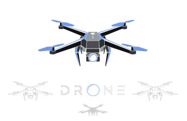 quadrocopter logo tasarımı robot, eps 10 vektör