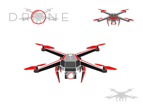 Drone Quadrocopter Logo Ontwerp Vector Eps — Stockvector