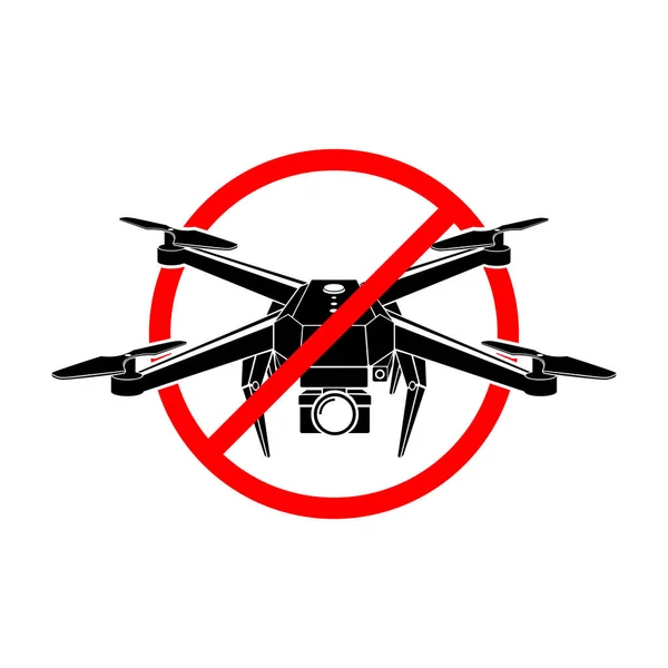 Drone Zone Sign Drones Icon Vector Flights Drone Prohibited Vector — Stock Vector