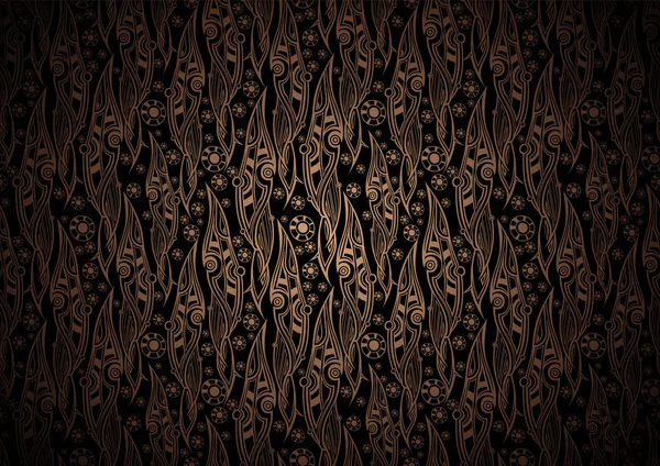 다마스커스 스타일 양식된 나뭇잎 패턴의 그라디언트 어두운 블랙에서 유기농 빈티지 — 스톡 벡터