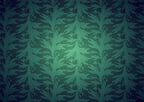 Vintage Gótico Fundo Real Verde Com Padrão Barroco Floral Clássico — Vetor de Stock