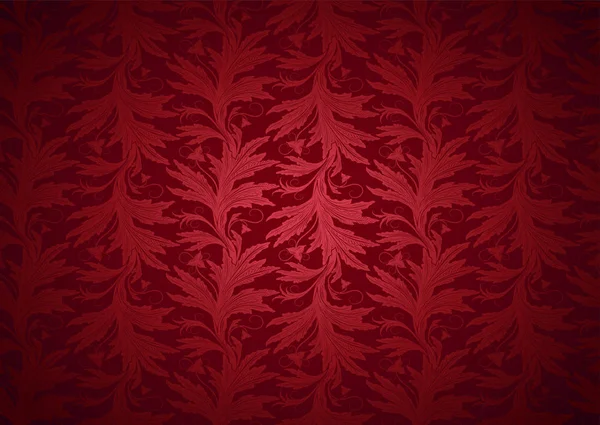 Vintage Gothique Fond Royal Rouge Avec Motif Baroque Floral Classique — Image vectorielle