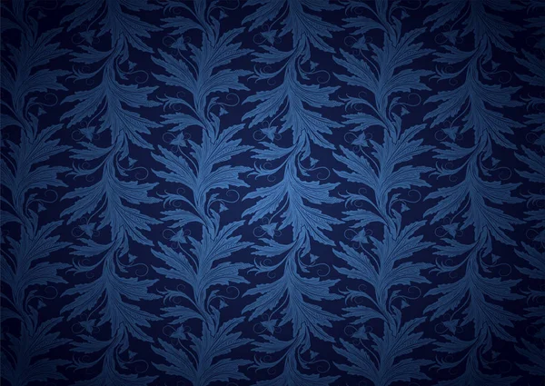 빈티지 파란색 클래식 바로크 패턴으로 울트라 어두운 가장자리와 로코코 Eps — 스톡 벡터