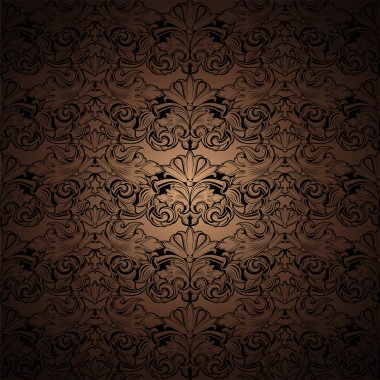 altın, bronz, karamel, çikolata, ve siyah vintage arka plan, klasik Barok desenli kraliyet, koyu kenarları arka plan, kart, davetiye, afiş ile Rokoko. vektör illüstrasyon Eps 10
