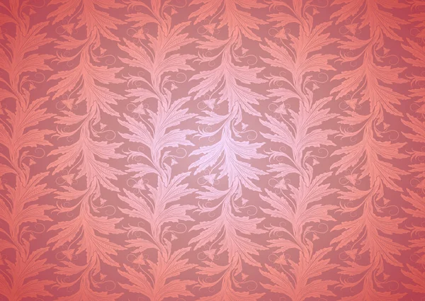 Fond Corail Royal Vintage Motif Baroque Floral Classique Rococo Aux — Image vectorielle