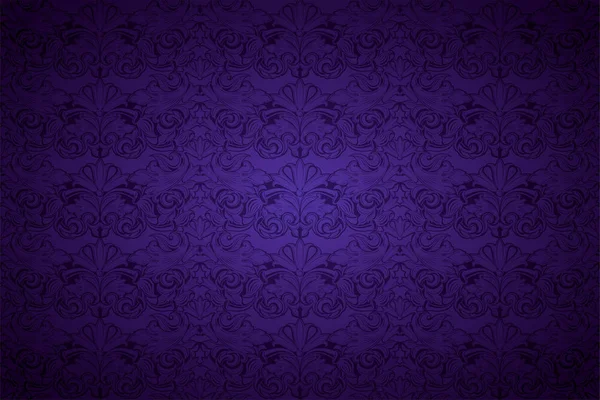 Ultra Violet Fond Vintage Améthystine Royal Motif Baroque Classique Rococo — Image vectorielle