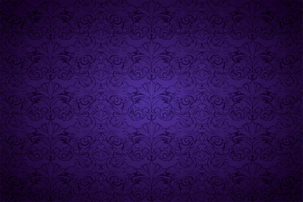 Ultra Violeta Fondo Vintage Amatista Real Con Patrón Barroco Clásico — Vector de stock