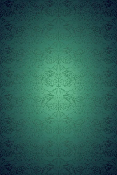 Fundo Vintage Verde Real Com Padrão Barroco Clássico Rococó Com — Vetor de Stock